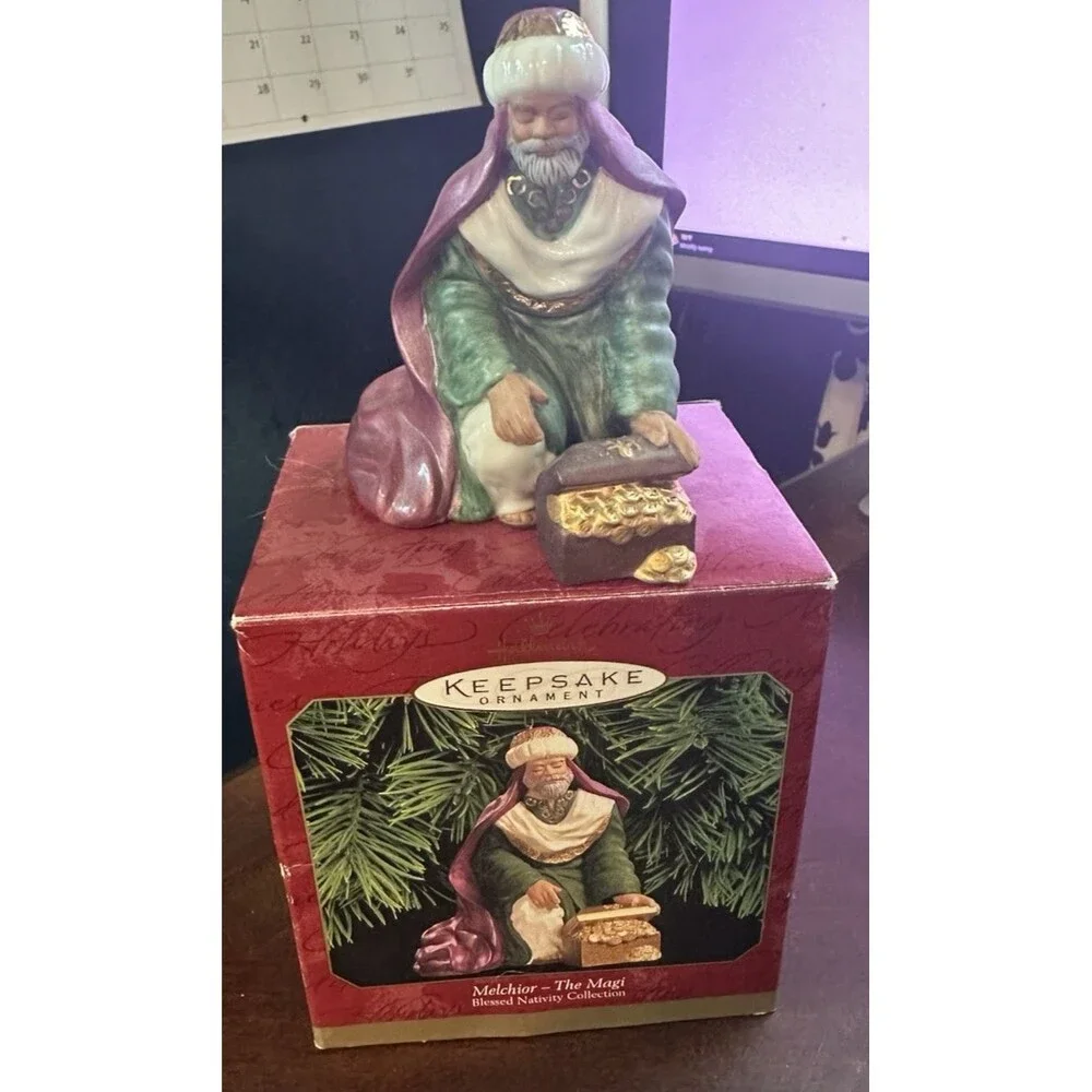 1999 HALLMARK Ornament MELCHOIR THE MAGI Wiseman Blessed Nativity Collection Vtg